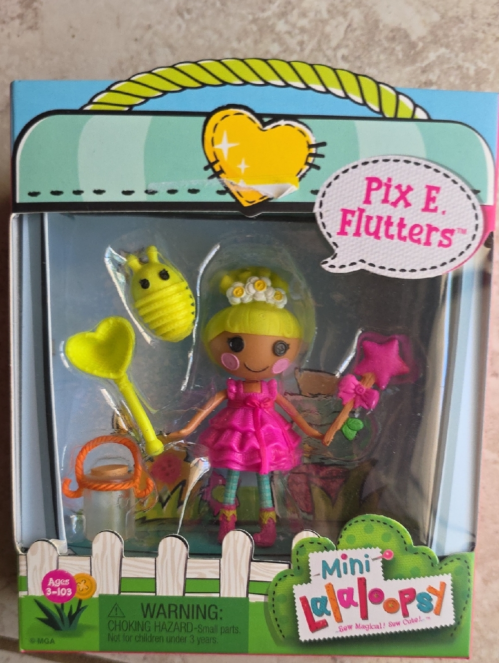 Mini Lalaloopsy Pix E. Flutters Doll - Hot Pink Dress, Lime Hair